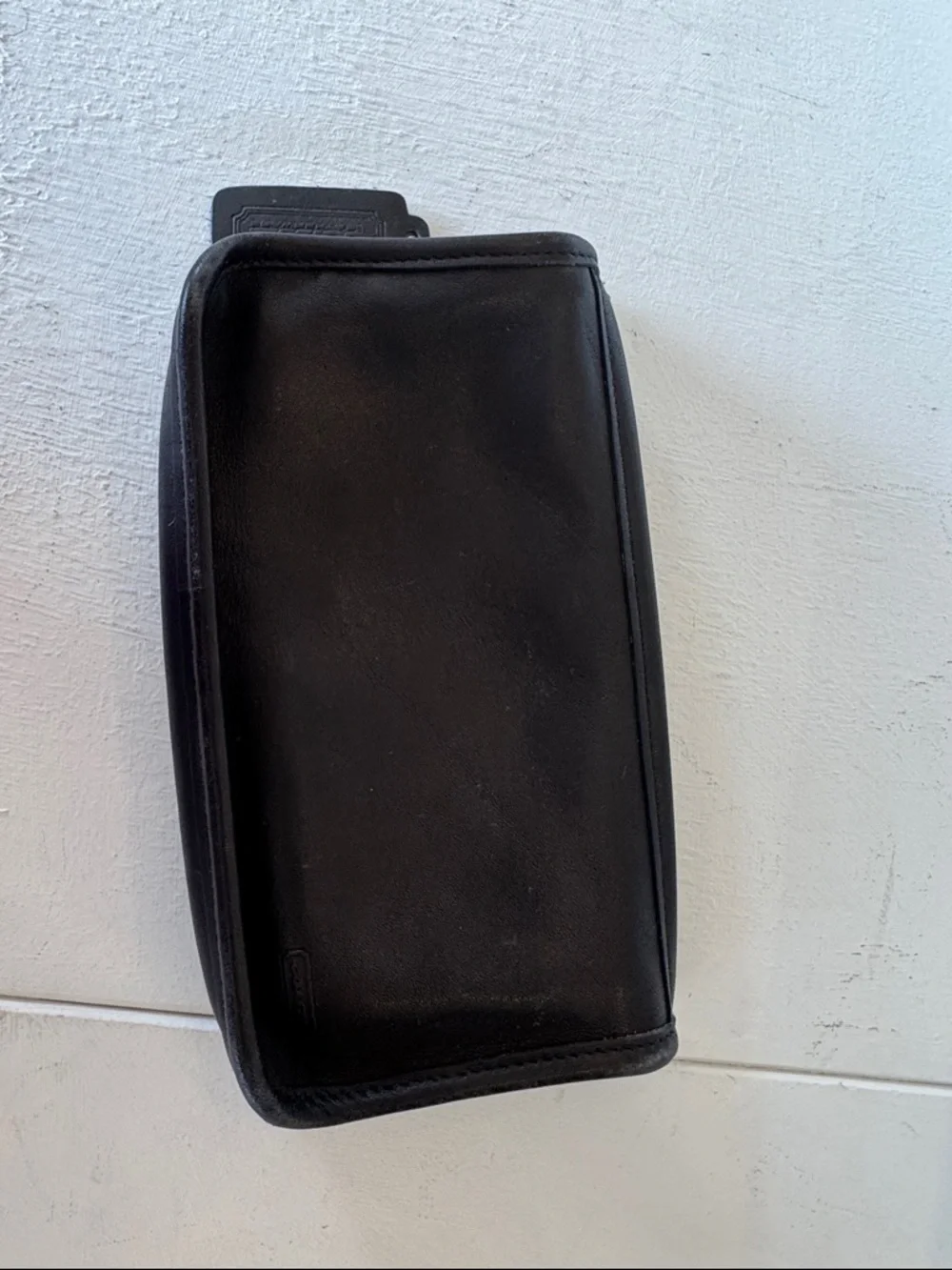 Black Leather Cosmetics bag - Picture 1 of 2